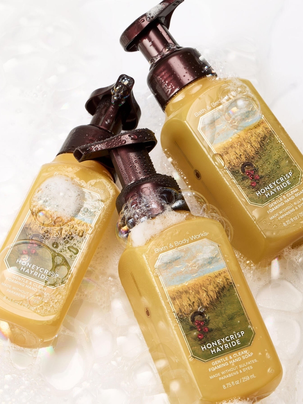 Bath & Body Works Honeycrisp Hayride Foaming Hand Soap  x 3 - Yellow - Picture 6 of 7